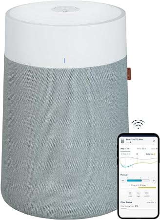 BLUEAIR Air Purifiers for Medium Rooms, Bedroom, Kitchen, Cleans 1,858 sqft in one hour, HEPASilent Smart Air Cleaner for Home, Pets, Allergies, Virus , Dust, Mold, Smoke - Blue Pure 311i Max